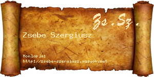 Zsebe Szergiusz névjegykártya